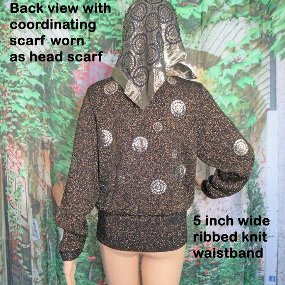 UMI Collections Anne Crimmins black & gold metallic cardigan Gold metal buttons - Picture 6 of 15